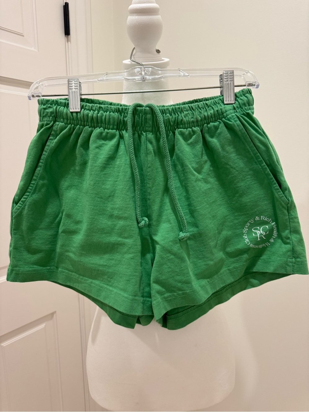 Sporty and Rich Green Women's Drawstring Lounge Shorts